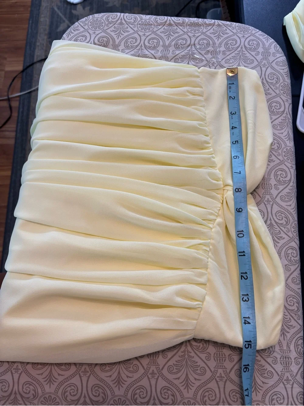 NWT New Peppermayo Saturn Yellow Strapless Chiffon Mini Babydoll Dress Sz 6 - Picture 5 of 16